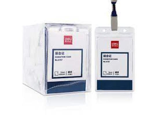 Deli Badge & Lanyard 10.5x7cm Vertical Pack of 50